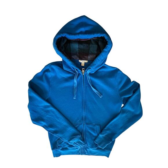 Burberry Brit Tops - Burberry Brit Blue Zip Hoodie SP Quiet Luxury Designer Athleisure Check Lined